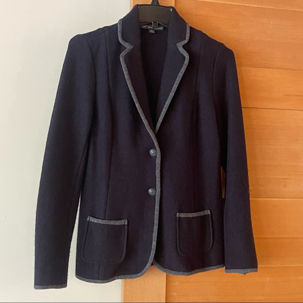 BrooksBrothers Collard WoolBlend Navy Blue Blazer